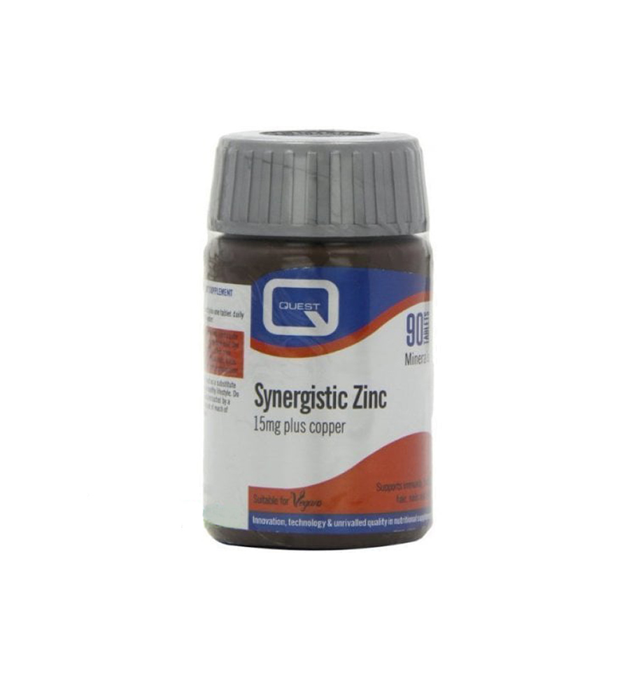 Quest Vitamins Synergistic Zinc 15mg with Copper 90tabs zpharm