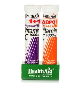 Health Aid Vitamin C 1000mg Φραγκοστάφυλο 20 tabs+ Vitamin C 1000mg Πορτοκάλι 20 tabs