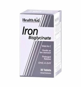 Health Aid Iron Bisglycinate (Iron with Vitamin C) 30 tabs