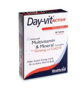 Health Aid Day-vit Active cO Q10 & Ginseng 30 tabs