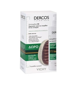 Vichy Promo Dercos Dercos Anti-Dandruff DS Σαμπουάν για Ξηρά Μαλλιά 390ml & ΔΩΡΟ Eco Friendly Βούρτσα Μαλλιών