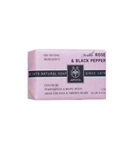 Apivita Natural Soap Σαπούνι με Τριαντάφυλλο & Μαύρο Πιπέρι 125gr.