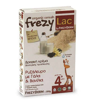 Frezylac Organic Cereals Ρυζάλευρο με Γάλα & Βανίλια 200 gr