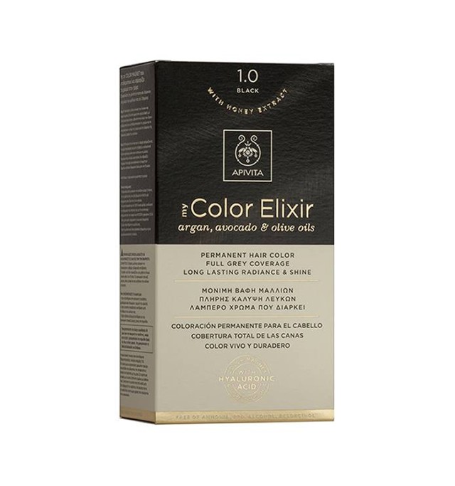 Apivita My Color Elixir Μόνιμη Βαφή Μαλλιών 1.0 ΜΑΥΡΟ