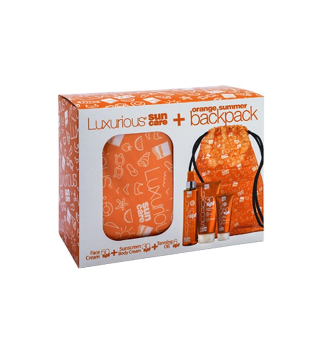 Intermed Set Luxurious Sun Care Face Cream SPF50 75ml + Sunscreen Body Cream SPF30 200ml + Tanning Oil SPF6 200ml + Δώρο Orange Summer Backpack 1τμχ
