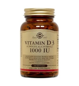 Solgar Vitamin D3 1000IU softgels 100s