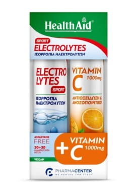 Health Aid Promo Electrolytes Sport, 20eff.tabs & Vitamin C 1000mg, 20eff.tabs, 1σετ