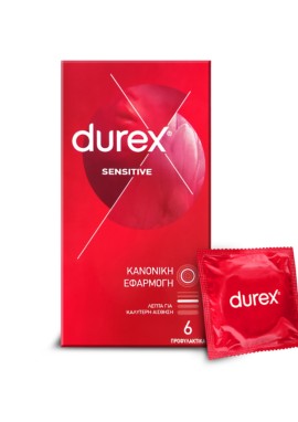 Durex Προφυλακτικά Πολύ Λεπτά Sensitive, 6τεμ