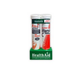 HealthAid Α ΤΟ Ζ ΑCTIVE Multivitamis+Q10 -Tutti Frutti 20 tabs+ Vitamin C 1000mg Πορτοκάλι 20 tabs