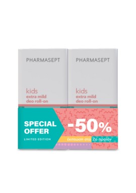 Pharmasept Promo (-50% στο 2ο προϊόν) Kids Extra Mild Deo Roll-on Αποσμητικό για Παιδιά & Εφήβους, 2x50ml