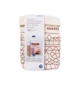 Korres Set Red Grape Face Sunscreen Κόκκινο Σταφύλι με Διάφανη Λάμψη SPF50 40ml + Δώρο Gel Cream 20ml + Face Mask 20ml
