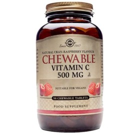 Solgar Vitamin C 500mg Rasberry Μασώμενη, 90Tabs