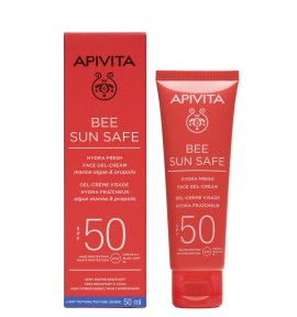 Apivita Bee Sun Safe Ενυδατική Κρέμα-Gel Προσώπου SPF50 με Θαλάσσια Φύκη & Πρόπολη 50ml
