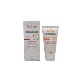 Avene Eau Thermale Creme Minerale SPF50+ Αντιηλιακή Κρέμα Προσώπου Χωρίς Άρωμα για το Μη Ανεκτικό Δέρμα, 50ml