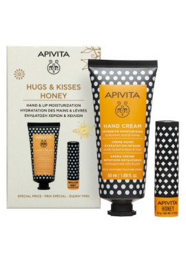 Apivita Promo Hugs & Kisses με Κρέμα Χεριών Εντατικής Ενυδάτωσης με Υαλουρονικό Οξύ & Μέλι, 50ml & Honey Balm για Σκασμένα Χείλη, 4.4g, 1σετ