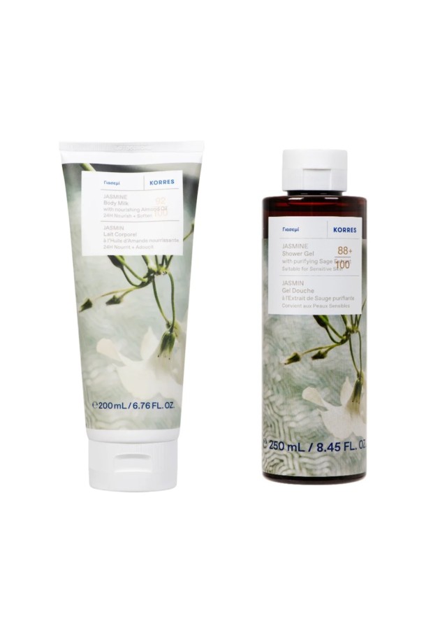 Korres Body Refresh Kit Jasmine Body Smoothing Milk 200ml & Shower Gel 250ml