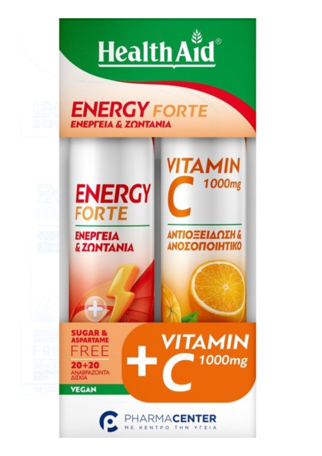 Health Aid Promo Pack Energy Forte, 20eff.tabs & Vitamin C 1000mg, 20eff.tabs