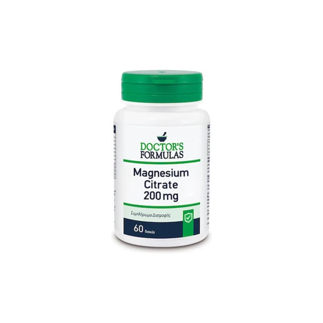 Doctors Formulas Magnesium Citrate 200mg Συμπλήρωμα Διατροφής, 60tabs