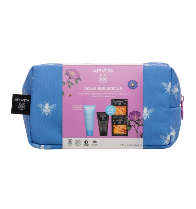 Apivita Aqua Beelicious Comfort Cream, 40ml & Black Detox Gel Καθαρισμού για Πρόσωπο & Μάτια, 50ml & Μάσκα Προσώπου Μέλι για Ενυδάτωση & Θρέψη, 2x8ml