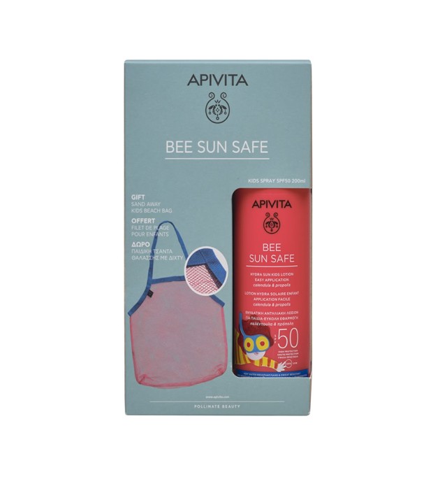 Apivita Set Bee Sun Safe Hydra Sun Kids Lotion SPF50 200ml + Δώρο Παιδική Τσάντα Θαλάσσης με Δίχτυ 1τμχ