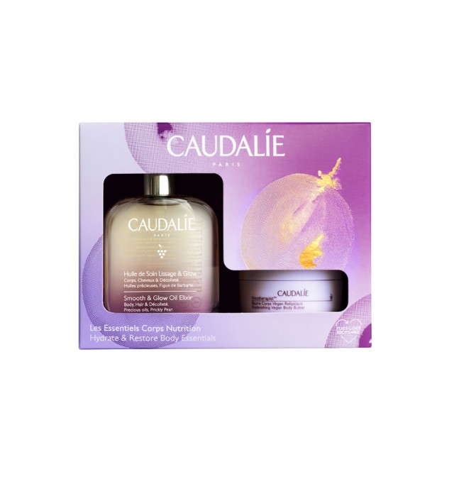 Caudalie Hydrate & Restore Body Essentials με Smooth & Glow Oil Elixir, 50ml & Vinotherapist Replenishing Vegan Body Butter, 40ml