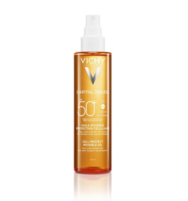 Vichy Capital Soleil Spf50+ Cell Protect Invisible Oil for Face, Body & Hair Ends 200ml