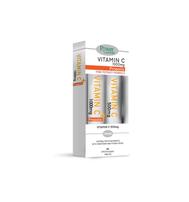 Power of Nature Promo Vitamin C 1000mg Propolis, 20eff.tabs & Vitamin C 500mg, 20eff.tabs