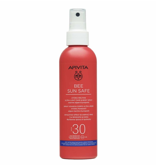 Apivita Bee Sun Safe Ενυδατικό Αντηλιακό Spray για Πρόσωπο & Σώμα SPF30 200ml