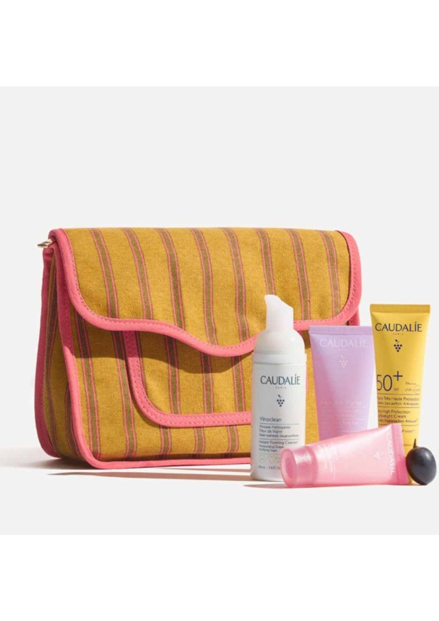 Caudalie Essentials x Maria De La Orden Promo Vinoclean Αφρός Καθαρισμού Προσώπου, 50ml & Vinohydra Ενυδατικό Τζελ, 15ml & Vinosun Αντηλιακή Κρέμα SPF50+, 20ml & Ange des Vignes Αφρόλουτρο, 30ml & Νεσεσέρ, 1σετ