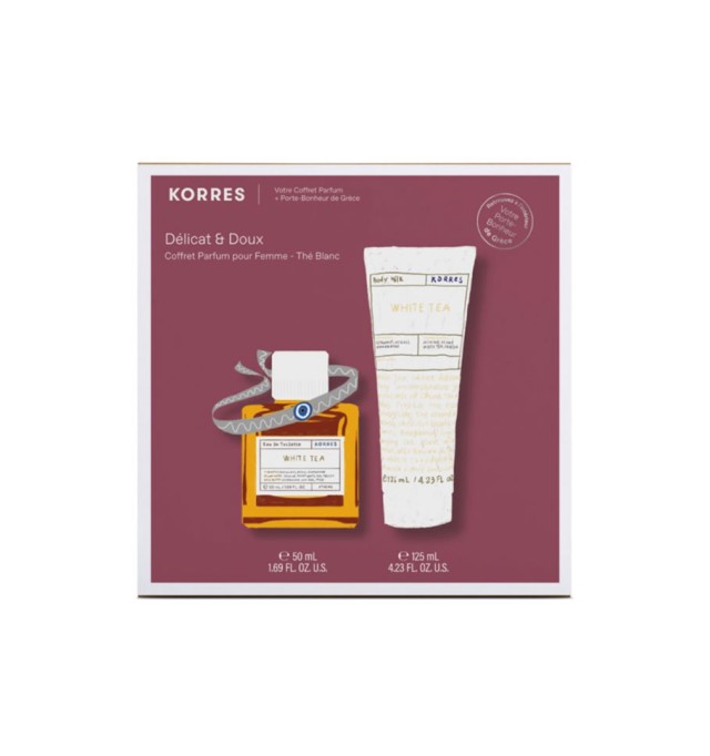 Korres Delicate And Sweet White Tea Eau De Toilette 50ml & White Tea Body Milk 125ml