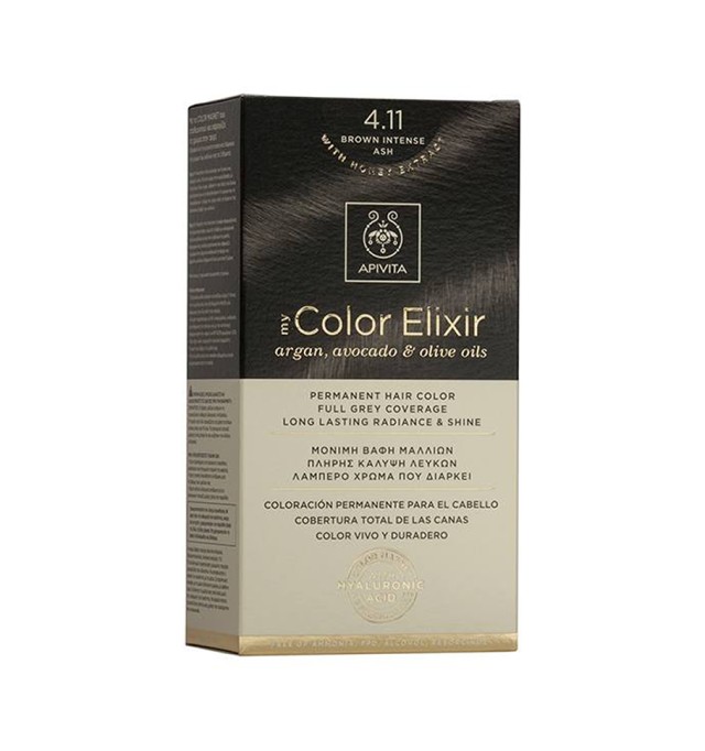 Apivita My Color Elixir Μόνιμη Βαφή Μαλλιών 4.11 ΚΑΣΤΑΝΟ ΕΝΤΟΝΟ ΣΑΝΤΡΕ