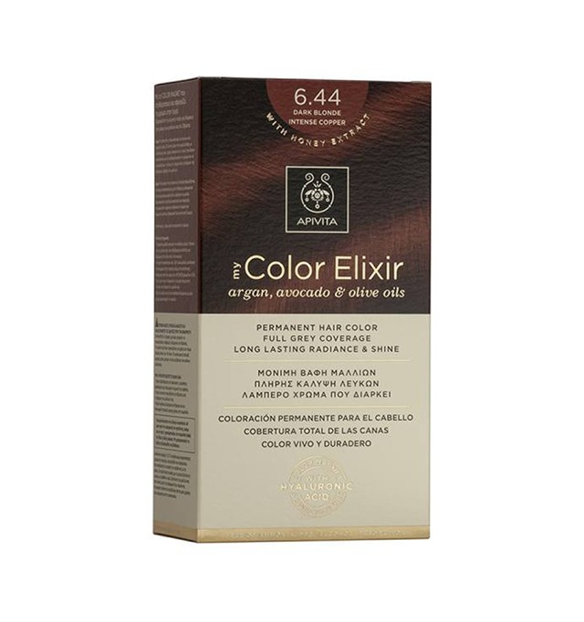 Apivita My Color Elixir Μόνιμη Βαφή Μαλλιών 6.44 ΞΑΝΘΟ ΣΚΟΥΡΟ ΕΝΤΟΝΟ ΧΑΛΚΙΝΟ