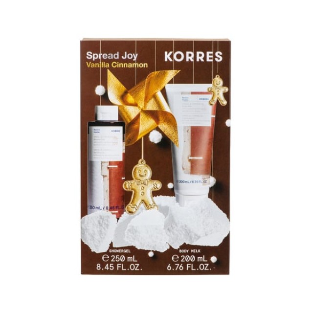 Korres Set Spread Joy με Vanilla Cinnamon Shower Gel Αφρόλουτρο 250ml & Vanilla Cinnamon Body Milk Γαλάκτωμα Σώματος με Άρωμα Βανίλια & Κανέλα 200ml