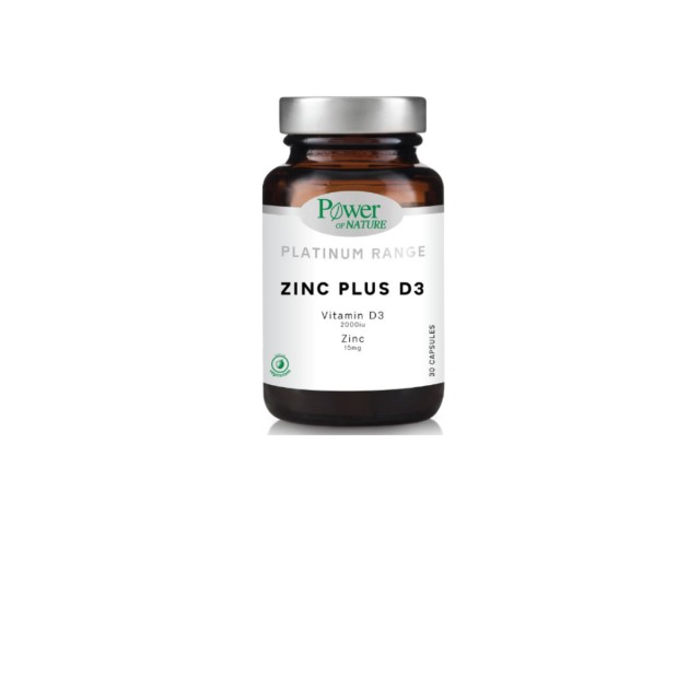 Power of Nature Platinum Range Zinc Plus D3, 30caps