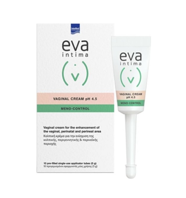 Intermed Eva Intima Meno-Control Vaginal Cream 10x5g (προγεμισμένοι κολπικοί εφαρμοστές μίας χρήσης)