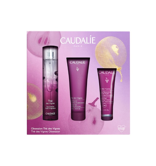 Caudalie The Des Vignes Promo Fresh Fragrance, 50ml & Shower Gel, 50ml & Hand & Nail Repairing Cream, 30ml