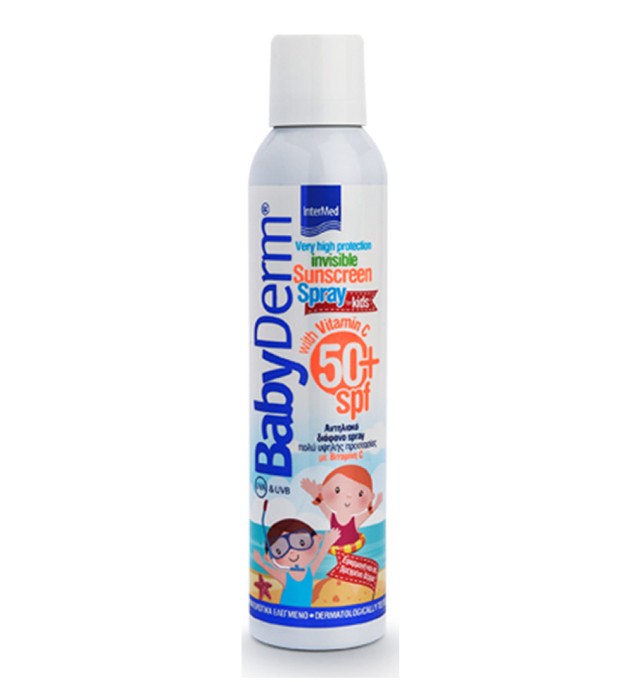 Intermed Babyderm Invisible Sunscreen Spray for Kids With Vitamin C SPF50+ 200ml