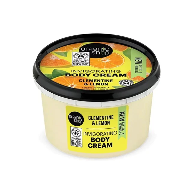 Organic Shop by Natura Siberica Invigorating Body Cream Clementine & Lemon Αναζωογονητική Κρέμα Σώματος, 250ml