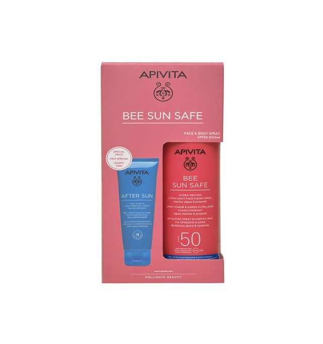 Apivita Set Bee Sun Safe Hydra Melting Ultra-Light Face & Body Spray SPF50 200ml + After Sun Face & Body Gel-Cream 100ml