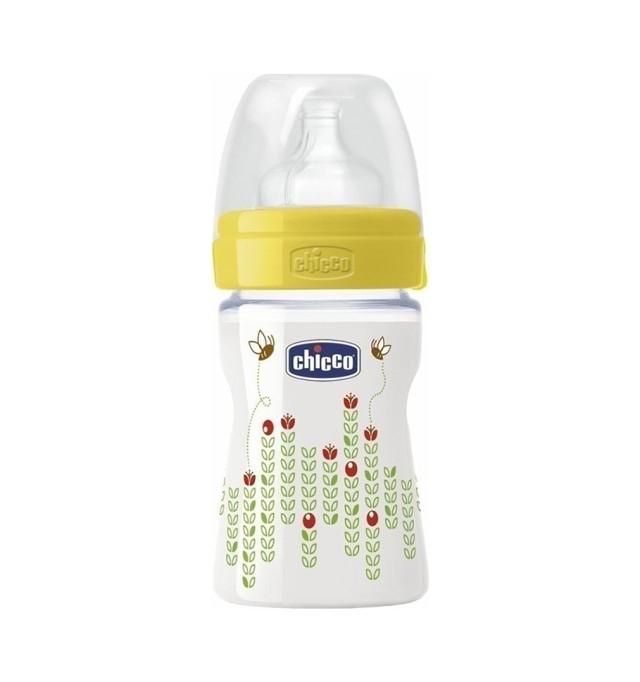 Chicco Πλαστικό Μπιμπερό Well Being Θηλή Σιλικόνης 150ml