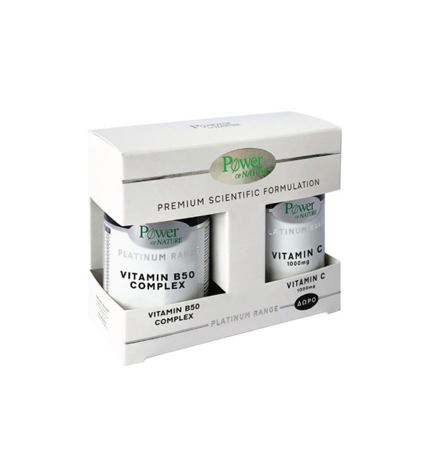 Power Health Platinum Range Vitamin B50 Complex 30 caps & Platinum Range Vitamin C 1000mg, 20 tabs