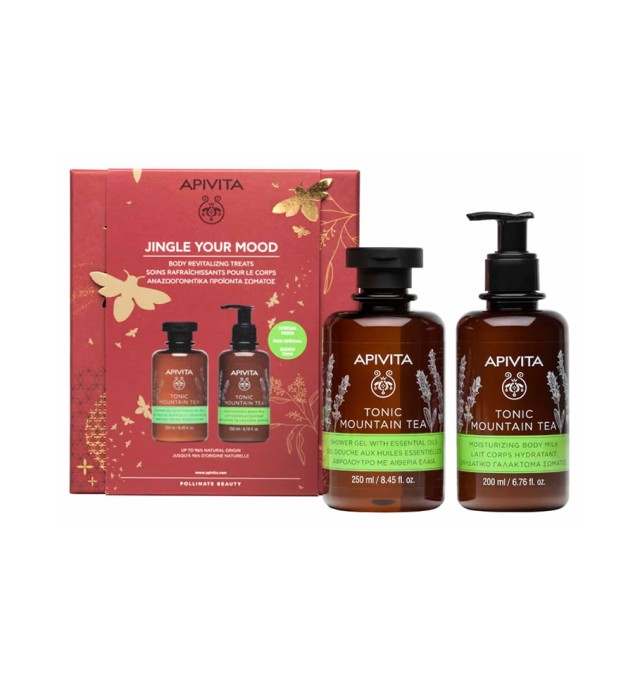 Apivita Promo Jingle Your Mood Tonic Mountain Tea Body Milk 200ml & Shower Gel 250ml