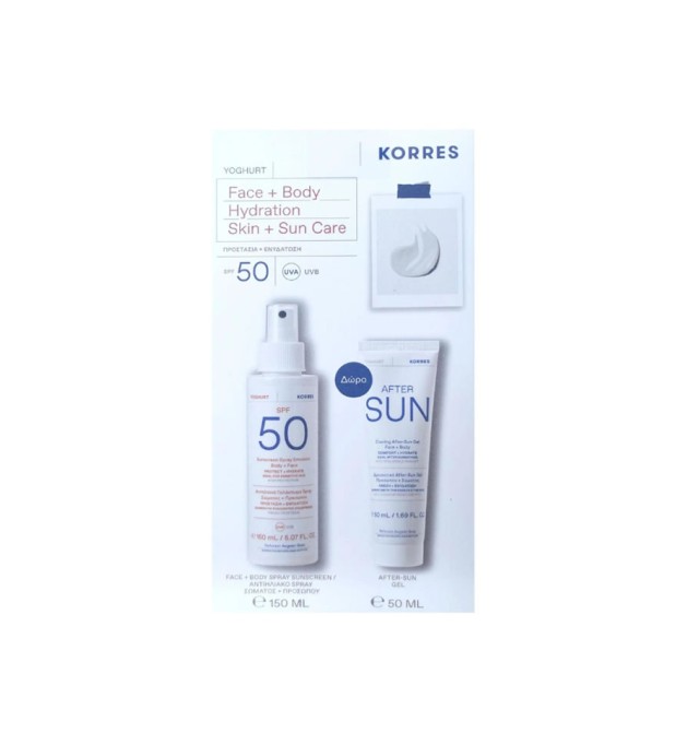 Korres Set Yoghurt Sunscreen Spray Emulsion Face-Body Spf50 150ml & Δώρο After Sun Cooling Gel Face-Body 50ml