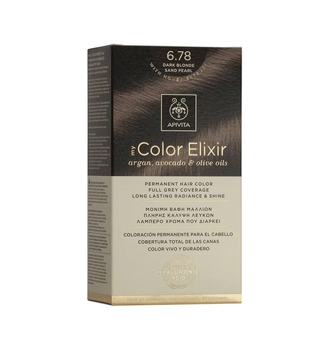 Apivita My Color Elixir Μόνιμη Βαφή Μαλλιών 6.78 ΞΑΝΘΟ ΣΚΟΥΡΟ ΜΠΕΖ ΠΕΡΛΕ