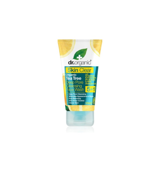 Dr. Organic Skin Clear Organic Tea Tree Deep Pore Cleansing Face Wash 125ml