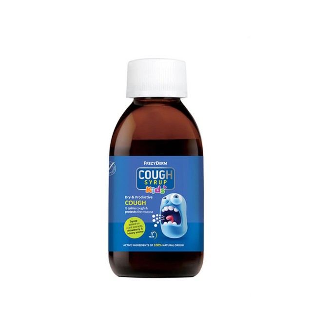 Frezyderm Cough Syrup Kids Σιρόπι για τον Ξηρό και Παραγωγικό Βήχα με Γεύση Φράουλα και Μέλι 1+ 182g