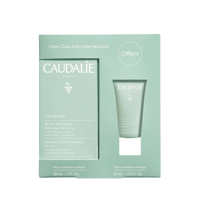 Caudalie Promo Vinopure Blemish Control Infusion Face Serum 30ml & Δώρο Moisturizing Mattifying Face Fluid 15ml