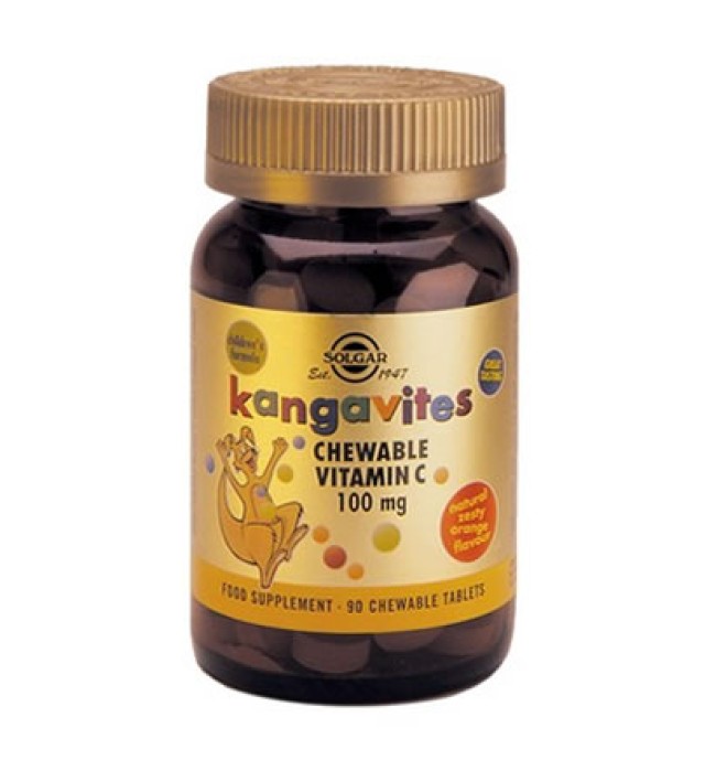 Solgar Kangavites Vitamin C 100mg Chewable tabs 90s (πορτοκάλι)