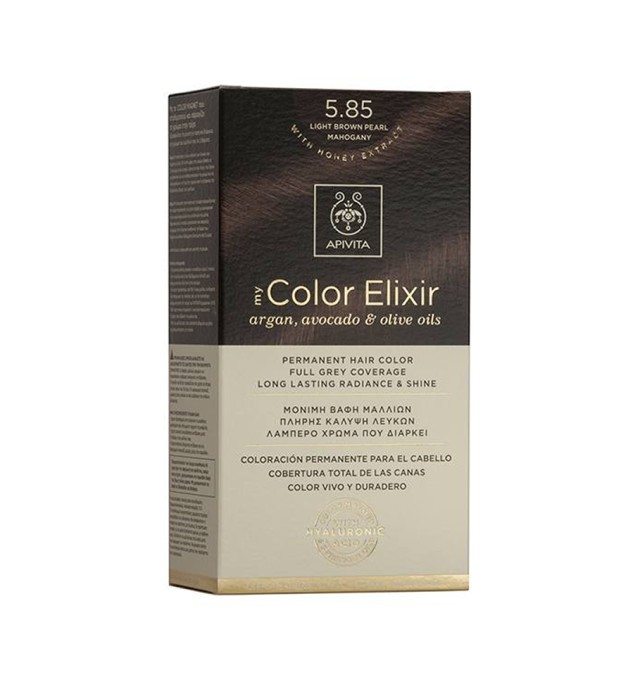 Apivita My Color Elixir Μόνιμη Βαφή Μαλλιών 5.85 ΚΑΣΤΑΝΟ ΑΝΟΙΧΤΟ ΠΕΡΛΕ ΜΑΟΝΙ