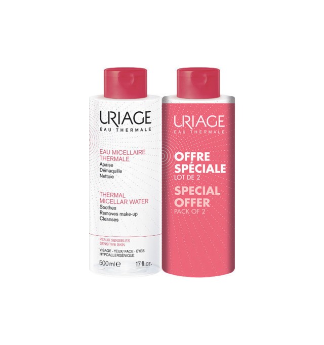 Uriage Eau Micellaire Thermale Sensitive Skin 500ml, 2τμχ